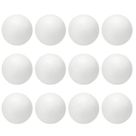 Uxcell 1.5 Inches Craft Foam Balls, 12 Pcs Round Polystyrene Foam Balls for DIY Projects Arts and Crafts Supplies, White
