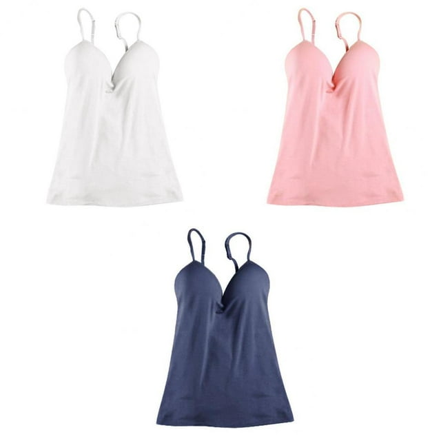 Ropa interior sólida femenina Yuyangstore Sujetador integrado para mujer Chaleco sin costuras Rosa