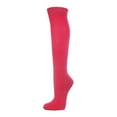 thumbnail image 3 of Couver Unisex Solid Youth / Kids Knee High Sports Athletic Baseball Softball Socks, Bright Pink, Medium, 1 Pair, 3 of 7