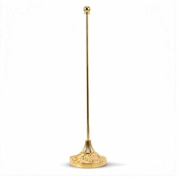 TEHAUX Golden Iron Flag Stand, Stable Y-Base, Elegant Leaf Design for Office and Home
