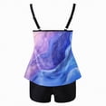 thumbnail image 5 of HCNTES Women Plus Size Tankini Swimsuit Two Piece Bathing Suit Cross Back Cutout Flowy Swim Top with Boy Shorts(XXL,a83-Light Blue), 5 of 5