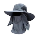 thumbnail image 2 of Sombrero de sol Sombrero de pesca Sombrero de cubo de protección solar al aire libre con cubierta de solapa de cuello de cara extraíble para acampar, Gris oscuro DYNWAVEMX Sombrero de pesca, 2 of 8