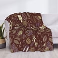 thumbnail image 3 of Honeii Coffee and Flowers print throw blanket, crafted from cozy cotton flannel, offers versatile home decor as a bedding suitable for all seasons.-60"x50", 3 of 6