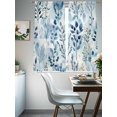 thumbnail image 4 of Blue Botanical Sheer Curtains 63 Inch Length 2 Panels Set, Spring Summer Leaf Pastoral Retro Voile Window Treatment Rod Pocket Curtains Sheers Drapes for Bedroom/Living Room/Kitchen 52x"63"x2, 4 of 7