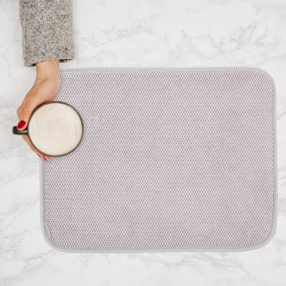 HAMPPLIES Reusable Counter Mat Grey Sponge Heat Insulation Water Absorption 2Pcs