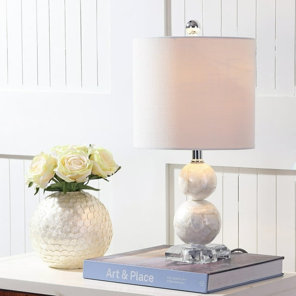 JONATHAN Y Bailey 19" Seashell LED Table Lamp, Ivory, JYL1023A