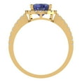 thumbnail image 4 of 2.27 ct Oval Cut Simulated Tanzanite Solitaire with Simulated Diamond Accents 18K Yellow Gold Womens Engagement Ring, 4 of 5
