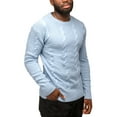 thumbnail image 3 of X RAY JEANS Mens Cable Knit Crewneck Pullover Sweater, Blue, 3XL, 3 of 6