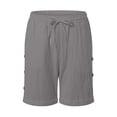 thumbnail image 5 of vigerkar Womens Breathable Shorts,Linen Shorts for Women, Summer Vacation Beach Short Pants Casual Clothes (Grey, XXL), 5 of 6