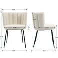 thumbnail image 6 of Guyou Modern Faux Leather Dining Chairs Set Of 2, Upholstered Accent Chairs for Living and Dining Room, Cream, 6 of 10