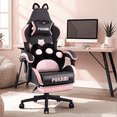 thumbnail image 5 of BOSSIN Pink Gaming Chair,Ergonomic Computer Chair for adult with Cat Paw Lumbar Cushion and Cat Ears, 5 of 7
