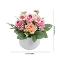 thumbnail image 3 of Fufafayo Artificial Rose Plants, Small Potted Fake Flowers, Indoor Greenery Tabletop Decor, Lifelike Faux Blossom Arrangement for Living Room, Office or Bedroom Home Accent, 3 of 6