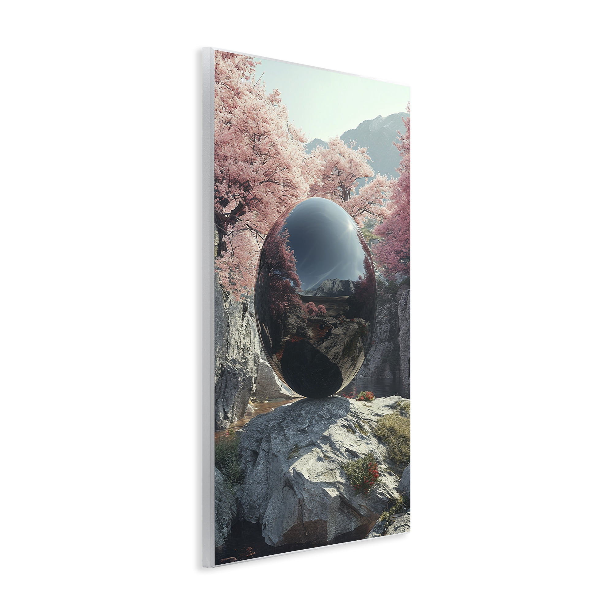 Stupell Industries Surreal Reflective Ball Landscape Painting Unframed Art Print Wall Art, 10 x 15