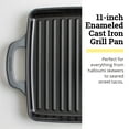 thumbnail image 2 of Lodge USA Enamel 11 Inch Grill Pan, Moonstruck, 2 of 7