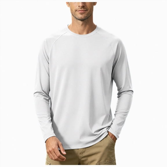 Linfrsh Men’s Shirts Mens Long Sleeve Tee Shirts Stretch Crew Neck Tee Shirts Casual T Shirts for Men