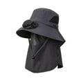 thumbnail image 2 of BELOVING Outdoor Hat with Fan Breathable with Face Neck Cover Flap Sun Protection Hat Dark Gray, 2 of 9