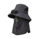 thumbnail image 2 of Sombrero para exteriores con ventilador, transpirable, con solapa para cubrir el cuello y la cara, protección solar. Gris oscuro, 2 of 9