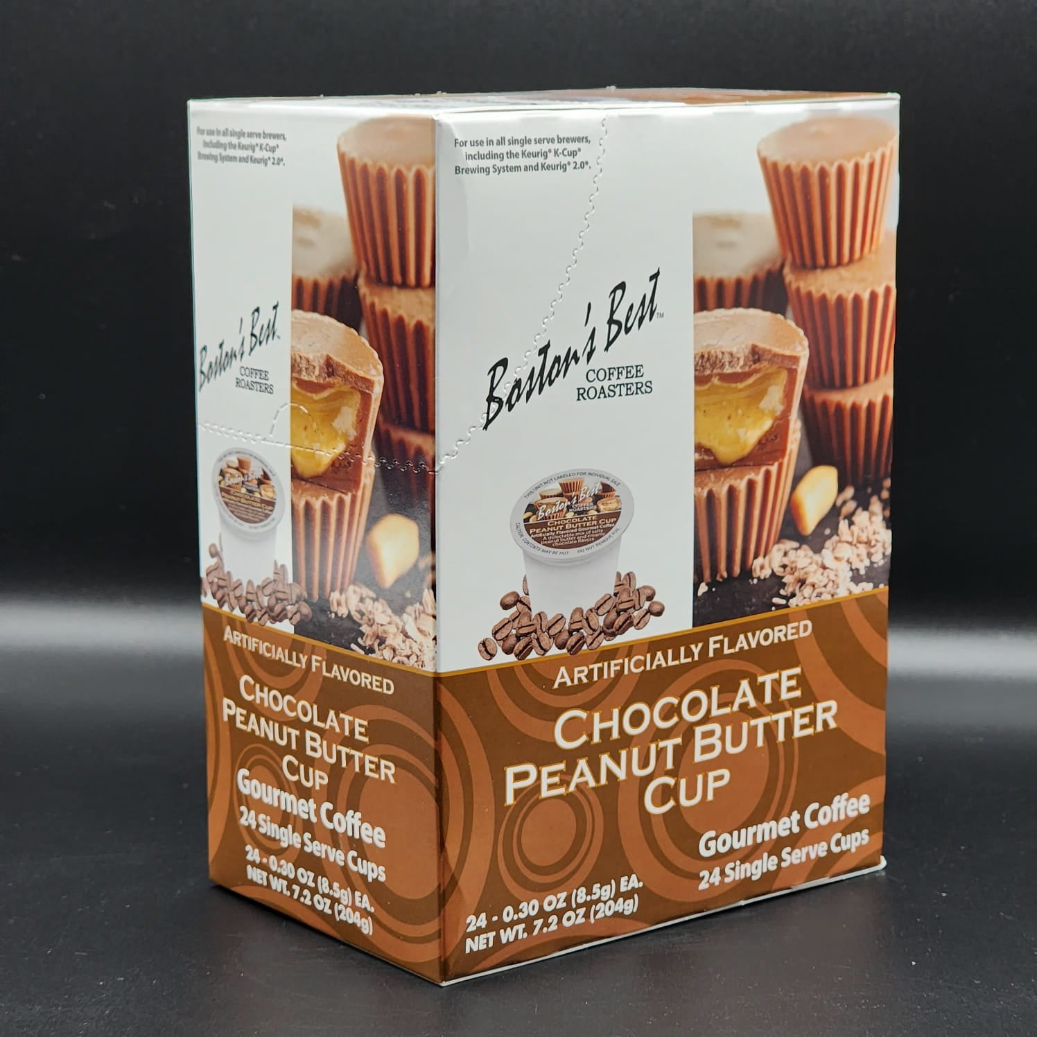 Boston's Best Chocolate Peanut Butter Flavored Coffee Pods Medium Roast 24 Ct