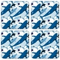 thumbnail image 1 of Vinyl Drink Coasters - Set of 4 - Seamless Sharks, 1 of 3