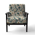 thumbnail image 4 of Designart "Tranquil Coastal Florals Collage Revealed III" Blue Floral Upholstered Accent Chair - Cottage Arm Chair For Bedroom, 4 of 5