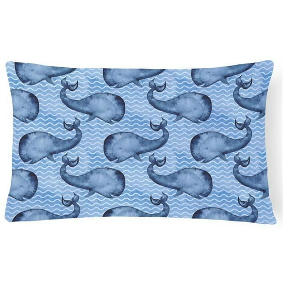 Beach Watercolor Whales Canvas Fabric Decorative Pillow