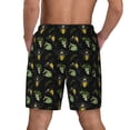 thumbnail image 2 of Lsque Mens Swim Trunks Bee Floral Pattern - Bathing Suit Compression Liner - Beach Swim Shorts Swimwear - (S-3XL) - Stretch Quick Dry -, 2 of 9