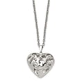 thumbnail image 3 of Stainless Steel Necklace with Pendants Chain Polished Filigree Puffed Heart 20in 20 inch, 3 of 5