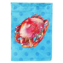 Carolines Treasures BB8266CHF Crab Blue Polkadot Flag Canvas House Size  Large multicolor