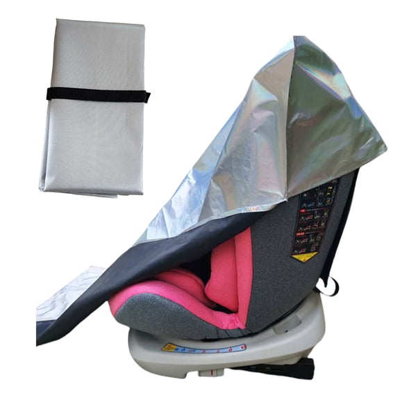 OIUR Baby Car Safety Seat Sunshade Cover Portable Foldable Reflective UV Shielding Sunlight Heat Blocking Universal Infant Automotive Safety Seat Dust Cover