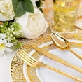 thumbnail image 3 of 350PCS Gold Plastic Dinnerware Set - Gold Plastic Plates Disposable for 50 Guests Include 50 Dinner Plates,50 Dessert Plates,50 Forks,50 Knives,50 Spoons,50 Cups&50 Napkins for Party, 3 of 12