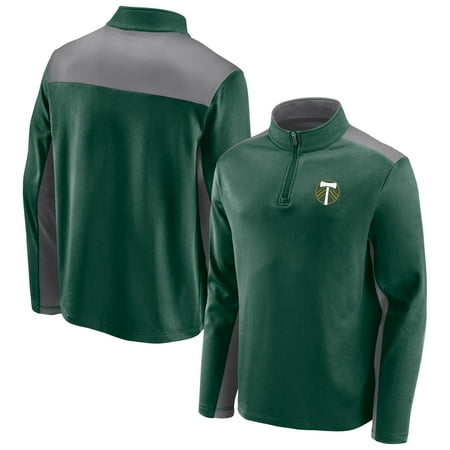 Men's Fanatics Branded Green Portland Timbers Primary Logo 1/4-Zip Fleece Jacket