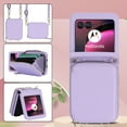 thumbnail image 2 of Compatible with Motorola Razr 2025/Razr 60 Crossbody Wallet Case,With Wrist Strap and Shoulder Strap,Zipper Card Slots Pocket,PU Leather Shockproof Protective Rugged Phone Case,Lightpurple, 2 of 11