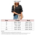 thumbnail image 4 of Blusa de manga corta con volantes para mujer, cuello en V, manga abombada, blusa lisa, Tops holgados para citas en el trabajo, 4 of 6