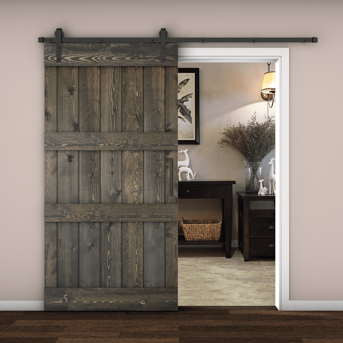 Essencaliy 42in x84in Solid Wood Barn Door, MadeinUSA Farmhouse