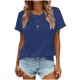 thumbnail image 1 of Camisas de Manga Corta para las Mujeres Casual Botón de Color Sólido Cuello Redondo Camisa de Manga Corta de Tamaño Grande Verano Camisas de Manga Corta para las Mujeres, 1 of 5