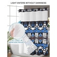 thumbnail image 4 of No Hook Cloth Fabric Shower Curtain with Snap in Liner, Blue Black Geometric Waterproof Shower Curtains Set with See Through Top Window, Modern Aztec Abstract Pattern Bath Curtains Shower 60"x72", 4 of 6