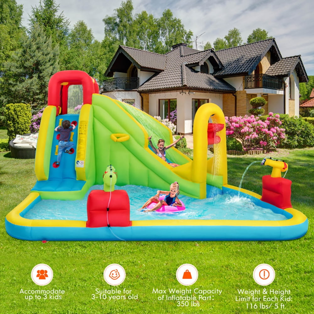 Aimee Lii Outdoor Inflatable Water Bounce House with 480W Blower, Playhouse for Kids Outdoor