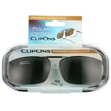 Polar Optics Unisex REC 19 GM 58 Plastic ClipOns Sunglasses Gray