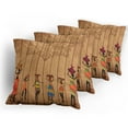 thumbnail image 5 of Ambesonne African Throw Pillow Cover 4 Pack, Aboriginal Girls Art, 18", Multicolor, 5 of 7