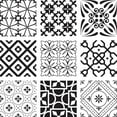 thumbnail image 5 of Mi Alma Black White Floral Peel & Stick Vinyl Backsplash Tiles 5x5, 24 pcs, 5 of 12
