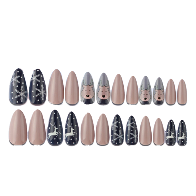 Uñas postizas navideñas, uñas postizas navideñas para mujeres y niñas Zhivalor CPB-CJZ244-1