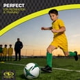 thumbnail image 6 of Athletic Works Small Soccer Shin Guards for Kids, Durable PP Shell, Black/Blue/Green, 6 of 9