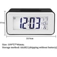 thumbnail image 2 of Rawiri Reloj despertador digital LED Reloj digital Despertador Fecha Temperatura Posponer 8 Música Sueño Funciona con pilas (Negro), 2 of 5