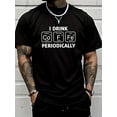 thumbnail image 1 of Camiseta informal para hombre con estampado creativo "Bebo Periódicamente", cuello redondo y manga corta, estilo urbano moderno para hombre, camisetas informales., 1 of 4