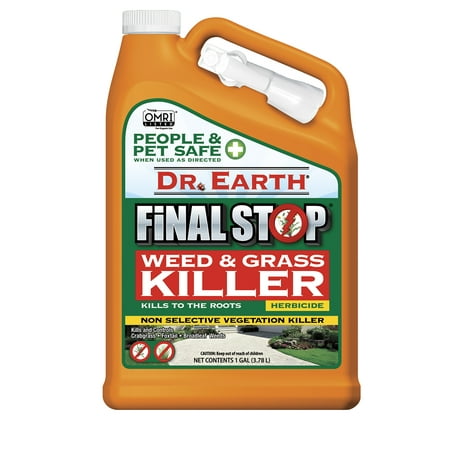 Dr. Earth Organic & Natural Final Stop Weed & Grass Killer, 1 Gallon (Best Natural Weed Killer For Lawns)