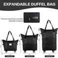 thumbnail image 4 of NBERMOTION Expandable Rolling Duffle Bag - Large Carry-On With Spinner Wheels, Foldable Weekend Travel Bag, 28-58L Capacity(Backpack-black), 4 of 6