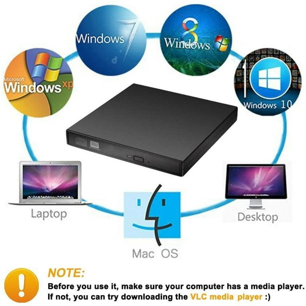 OEM - Lecteur/Graveur CD-DVD-RW USB pour PC ASUS Chromebook Branchement  Portable Externe (ARGENT)