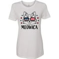 thumbnail image 3 of Inktastic 4th of July Meowica Cat in Flag Sunglasses Women's T-Shirt, 3 of 5