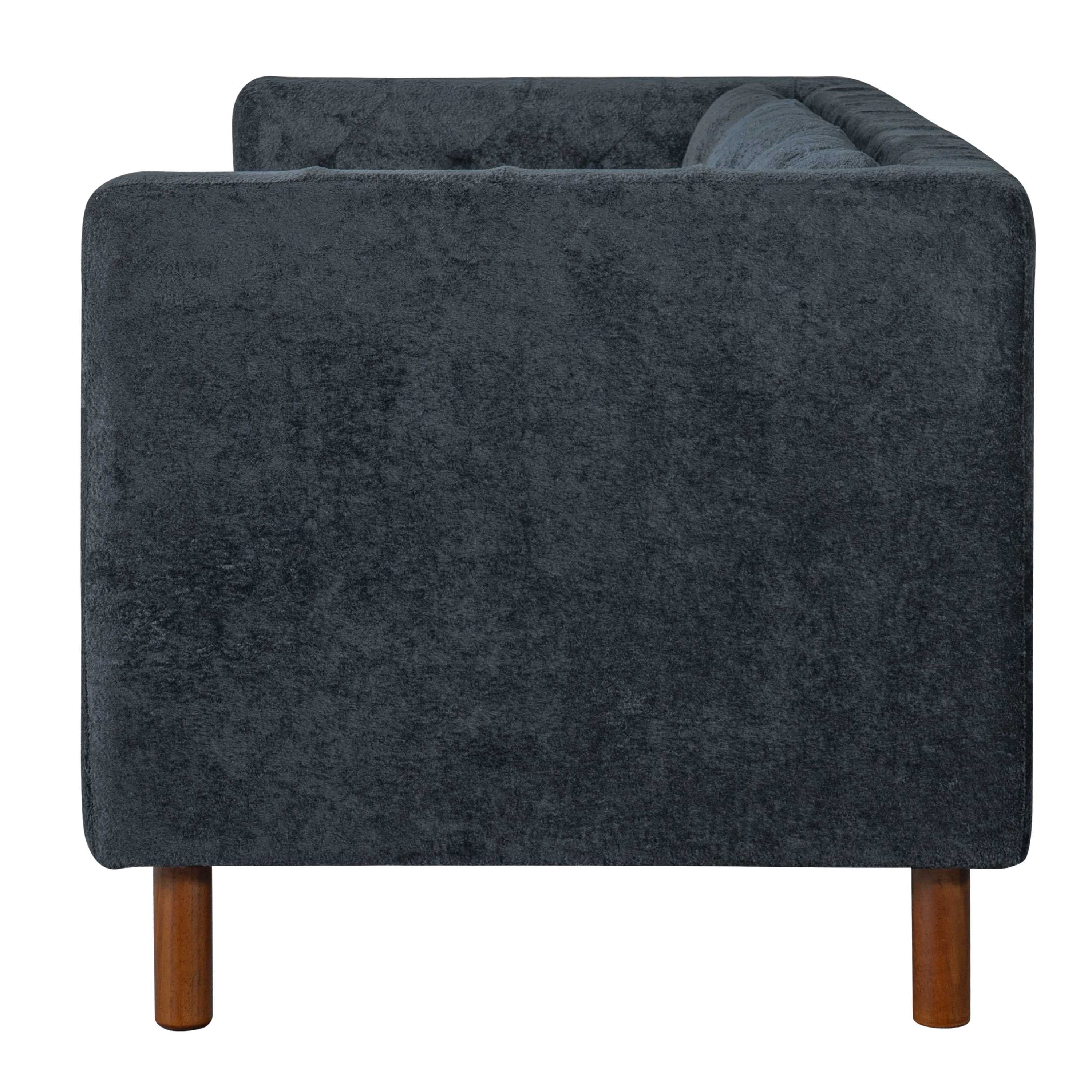 GARITIN 3 Seater Sofa 78 Inch, Chenille Upholstered Couch with Square Arms and Tufted Pillow Back for Living Room Apartment, Blue
