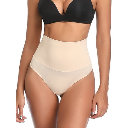 Joyshaper Women Tummy Control Shapewear High Waist Thong Underwear Slimming Body Shaper Panty Beige XL
